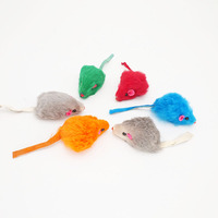 Jouet interactif pour chaton et chat, souris en peluche colorée et écologique pour le nettoyage des dents, jouet à mâcher pour chat, mini souris en polaire douce et bruyante, jouets pour animaux de compagnie