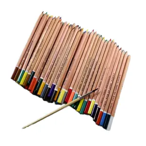 Ensemble de couleurs OEM Boîte en fer blanc 48 crayons de couleurs 48 crayons de couleur Pro crayons naturels professionnels solubles dans l'eau en bois enduits