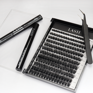 Soffice grappoli ciglia Kit Logo personalizzato Manga <span class=keywords><strong>Pre</strong></span> incollato 3d ciglia Cluster vassoi all'ingrosso - Product Image 2