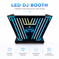 Table de DJ portable à LED avec panneaux lumineux multicolores pour soirées en club