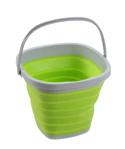 Grün Faltbar Outdoor Multifunktion ales Falten Kunststoff Wasser zusammen klappbare Eimer Camping Waschbecken runder Wannen korb