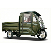 Tricycle électrique à système hydraulique automatique, moteur 2000W, vitesse 45 km/h, cabine fermée avec frein à disque avant et suspension intégrale