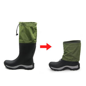 अनियेक्स आकार घुटने-उच्च मध्य बछड़ा रबर वर्षा बूट्स वाटरप्रूफ नियोप्ररीन नलाइन राउंड टो मध्य - Product Image 5