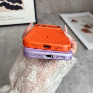 Étuis de téléphone portable magnétiques en cuir PU ultra-minces et tendance pour iPhone 17 12 13 14 15 16 Pro Max, coque arrière de protection rigide en PC - Product Image 4