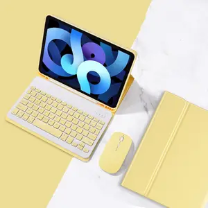 For IPad 10.2 Bluetooth Wireless Keyboard Mouse Combos Pro 11 10.9 Air 5 9th 8th Generation Mini 6 Leather Tablets Cover Cases