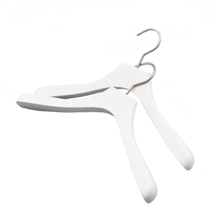 Supplier <strong>White</strong> Wooden <strong>Coat</strong> Hanger Set with Nickel <strong>Hook</strong> for Cloths - Product Image 2