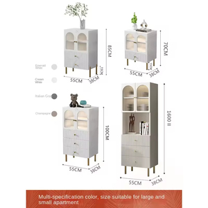 Mueble de Salón Moderno de Madera Maciza Barato, Librería con Puerta de Vidrio, Aparador, Mueble de Bar para el Hogar, Vitrina de Gran Capacidad - Product Image 3