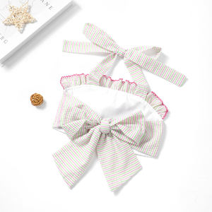 Cotton Seersucker Kids Clothes Summer Beach <strong>Bathing</strong> <strong>Suit</strong> 2 Pieces Swimwear Baby <strong>Girls</strong> Swimsuits - Product Image 3