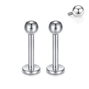 <b>Titanium</b> Alloy Ball <b>Stud</b> Earrings 1.2x6mm 1.2x8mm 1.2x10mm For Nose Lip Ear Piercing Jewelry - Product Image 5