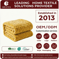 Couverture en flanelle personnalisée Orvetex, lavable, fabriquée en Chine, pour lit et canapé