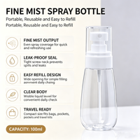 Bouteilles de lotion en spray portables écologiques en PET de 50 ml, 60 ml et 100 ml