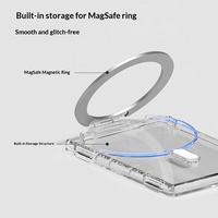 Portefeuille porte-cartes magnétique, pochette transparente en acrylique pour cartes de crédit avec aimants intégrés puissants pour l'arrière du téléphone portable