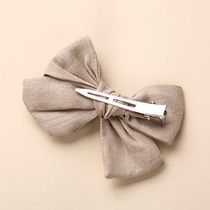 <strong>2026</strong> New Arrival Cotton Linen Baby Hair Bow Clip Solid <strong>Color</strong> Knot <strong>Hairpin</strong> for Infant Girls Daily Wear Photo Shoot - Product Image 5