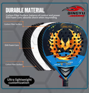 Palas de Tenis de Playa Profesionales de Proveedor Chino, Mejor <span class=keywords><strong>Raqueta</strong></span> de Pádel <span class=keywords><strong>Dunlop</strong></span> con Marco de Fibra de Carbono, Raquetas Importadas - Product Image 4