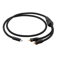 Cable de Audio Hifi Tipo C a 2RCA Macho, Cable de Audio Estéreo, Cable Divisor USB C a RCA en Y, Cable de Audio y Video de Cobre Puro