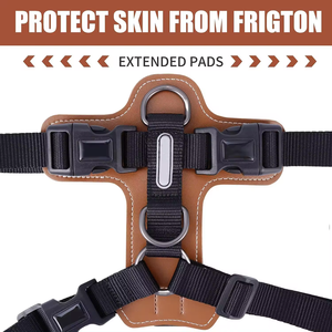 Rompi Harness anjing berbentuk H tarik tanpa tarikan ringan dengan tali empuk kulit dan cincin D - Product Image 3