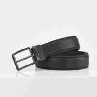 Ceinture en cuir personnalisée pour homme, sangle en cuir de vachette noir, boucle ardillon couleur bronze, cadeau d'affaires, logo personnalisé, accessoire d'uniforme d'entreprise