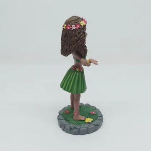 Figurine en résine souvenir tête de pompon personnalisée en résine, fille <span class=keywords><strong>hawaïenne</strong></span> <span class=keywords><strong>danseuse</strong></span> à bulles - Product Image 3