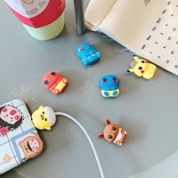 Protectores de Cable Versión Q Cabezones de Silicona con Dibujos Animados Funda Protectora Antirrotura para Cable de Datos