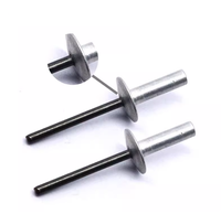 Rivets aveugles zingués avec tête de 0,196 po de diamètre, en acier aluminium, à extrémité scellée, étanches, type pop, 4,8 mm