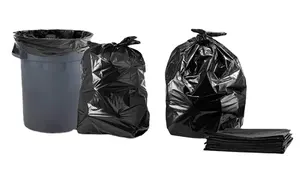 Tailin sacs à ordures robustes grande taille 80L épaissir le sac poubelle noir pour poubelle publique élimination des déchets industriels