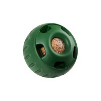 Balle distributrice de friandises pour animaux de compagnie en silicone durable, distributeur lent pour chiens et chats, accessoire de jeu à mâcher, vert/orange