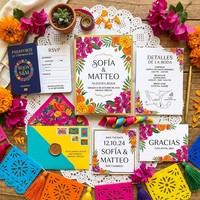 Invitación para Quinceañera Española |   Lámina Brillante con Diseño Floral Vibrante, Corte Láser Personalizado, Venta al por Mayor para Latinoamérica