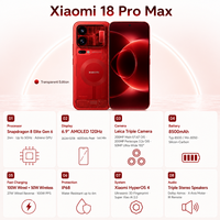 Xiaomi 18 Pro Max 2026 Nouveau Smartphone 5G Original Octa Core Appareil Photo LEICA 200MP+200MP+50MP Version Transparente XIAOMI 18pro max