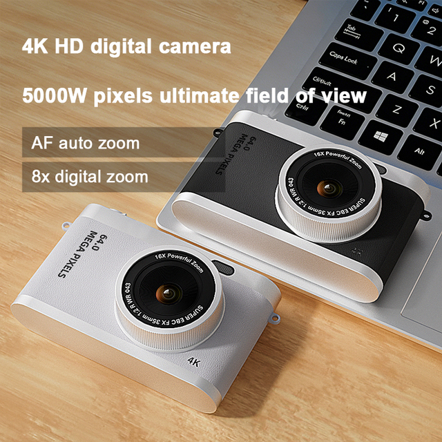 2026 Mini Camera Y03 Built-in LED Flash 4K HD Video Photo Record 16X Zoom Long Battery Travel Digital Camera with Beauty Filter