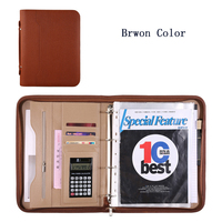 Carpeta Portafolio de Cuero PU de Alta Calidad, Tamaño A4, Unisex, con Logotipo Personalizado en Relieve, con Asa, para Documentos
