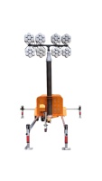 Tour d'éclairage mobile 3000W 2000W 1000W LED 180LM/W générateur diesel mât haut télescopique 6M 9M 12M tour d'éclairage de stade portable