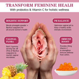 Gommes probiotiques de haute qualité pour femmes, mélange probiotique avancé, soutient la flore vaginale, aide à maintenir l'équilibre du pH - Product Image 3
