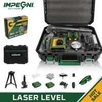 Niveau laser industriel IMPEGNI 16S 16 lignes 4D vert 4x360 auto-nivelant avec télécommande et trépied pour la pose de carrelage et la construction