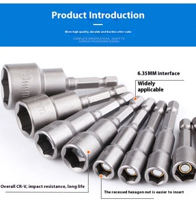 Jeu de 11 embouts magnétiques à chocs de 16 pouces, tournevis multi-embouts 6-en-1, outil multifonction en acier inoxydable, embouts de 1/4 et 3/8 pour écrous, tournevis de précision - Product Image 6