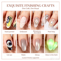 Ongles à presser personnalisés pour adultes et enfants, non toxiques, formes cercueil, carrées, amande, avec charms de luxe et colle gelée