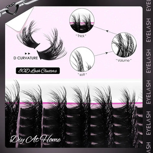 <span class=keywords><strong>Kit</strong></span> de <span class=keywords><strong>faux</strong></span> <span class=keywords><strong>cils</strong></span> en grappe 80D personnalisés 10-18mm, extensions de <span class=keywords><strong>cils</strong></span> individuels DIY, <span class=keywords><strong>cils</strong></span> en <span class=keywords><strong>faux</strong></span> vison dense effet wispy courbure D, auto-greffables - Product Image 6