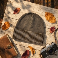 Gorro de Punto con Degradado de Color, Estilo Retro, Desgastado, para Hombre y Mujer, Gorro de Lana para Otoño e Invierno