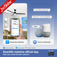 Ventilador de Techo Inteligente 1stshine de 60 Pulgadas con Luz LED, Control por Wifi y Voz, Compatible con Aplicaciones, Venta al Por Mayor
