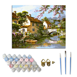 <span class=keywords><strong>Paisaje</strong></span> pintura digital por números DIY pintura por números casa pintura impresión <span class=keywords><strong>en</strong></span> lienzo - Product Image 2