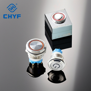 16mm wasserdicht schwarz rot <span class=keywords><strong>LED</strong></span> Ring High Head Flat <span class=keywords><strong>Push</strong></span> <span class=keywords><strong>Button</strong></span> Schalter Momentan Power Edelstahl/Messing 3A aus Kunststoff - Product Image 2