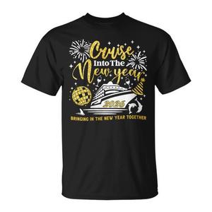 T-shirt Cruise Into The New Year 2026, unisex, per adulti, a maniche corte, girocollo, con stampa digitale, per feste e vacanze - Product Image 1