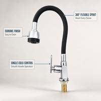 Robinet de cuisine à eau froide avec pulvérisation rotative à 360 degrés et fonction de rinçage double mode, prix d'usine de robinet en gros
