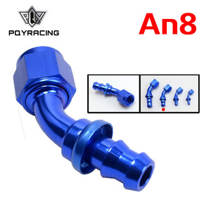 Conector de Combustible Poyracing AN4 de 45 Grados, Conector Automotriz de Metal Azul - Product Image 3