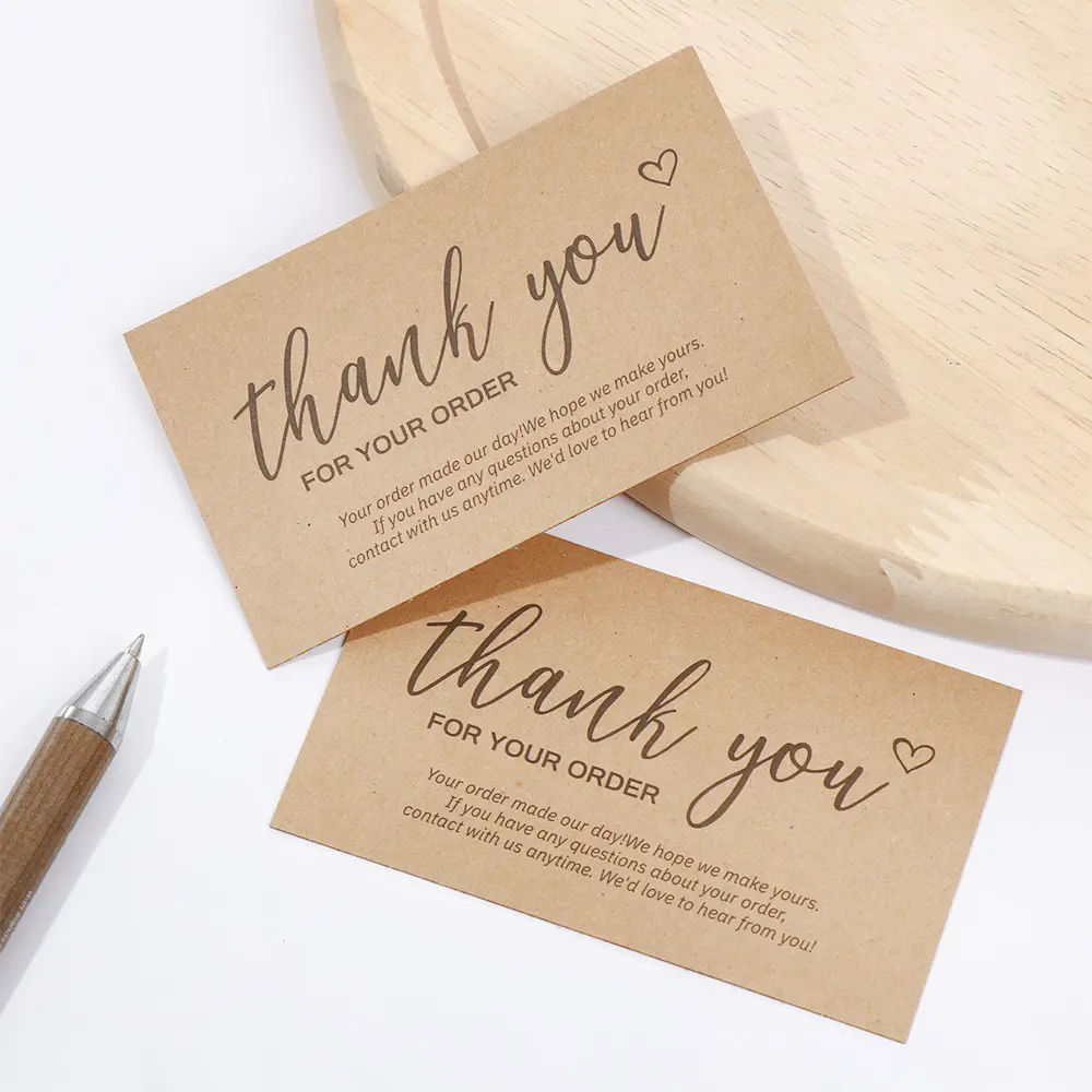 Custom With logo Laser Appreciate Card Greeting Postcard Online Retail Shopping Card Thank You For Supporting My Small Business