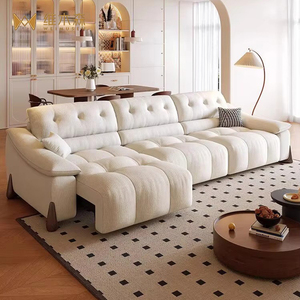 Sofá Cama Extensible Eléctrico Multifuncional de Chenilla Estilo Cremoso 2026, Sofá Recto para Sala de Estar de 1 a 4 Plazas - Product Image 2