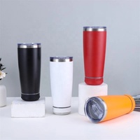 Bouteille d'eau intelligente en acier inoxydable de 20 oz avec haut-parleur Bluetooth, faible MOQ, tasse à bière avec couvercle, bouteille de sport
