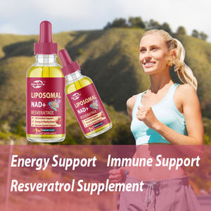 Complément liposomal NAD - 1200 mg de gouttes liquides de NAD+ pour femmes et hommes avec resvératrol, extrait de poivre noir, saveur fraise - Product Image 3