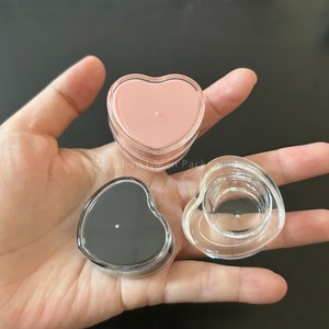 Pot à crème en forme de cœur ISMAN Luxury 5g 10g, rose et noir, en acrylique, pour baume à lèvres, emballage cosmétique, vente en gros, marque privée, professionnel - Product Image 4