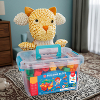 2025 pas cher bricolage Puzzle boîte de rangement éducative assemblé 130 pièces blocs de construction en plastique éducatifs pour enfants ensemble de jouets