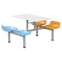 Tables et chaises de salle à manger scolaire, ensemble de 4 chaises de salle à manger, tables et chaises de cantine scolaire pour les élèves